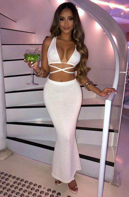 Alexa Maxi Skirt - White Skirts Babyboo Fashion Premium Exclusive Design