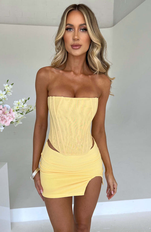 Alina Mini Skirt - Lemon Skirt XS Babyboo Fashion Premium Exclusive Design