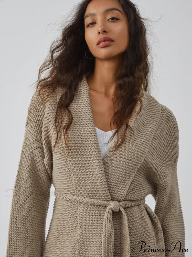 All I Graceful Wanted Tie Cardigan Sweaters-L