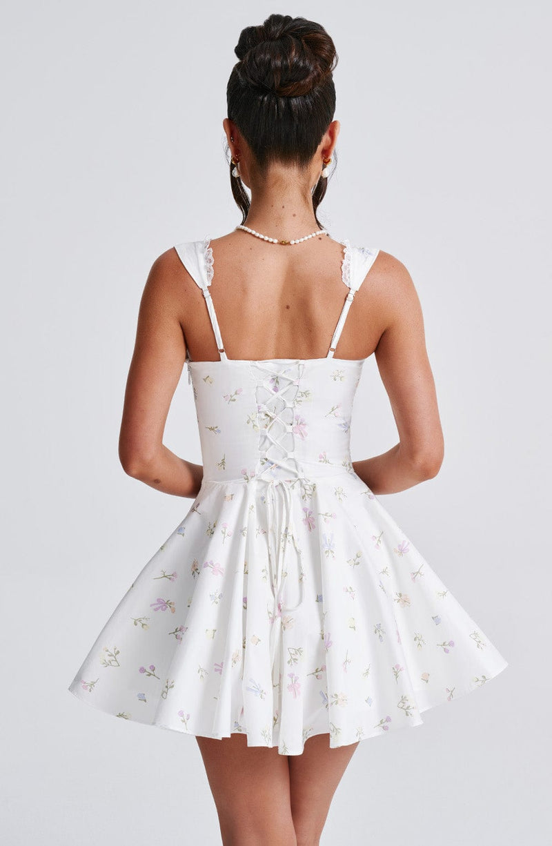 Antonella Mini Dress - Multi Floral Print Dress Babyboo Fashion Premium Exclusive Design