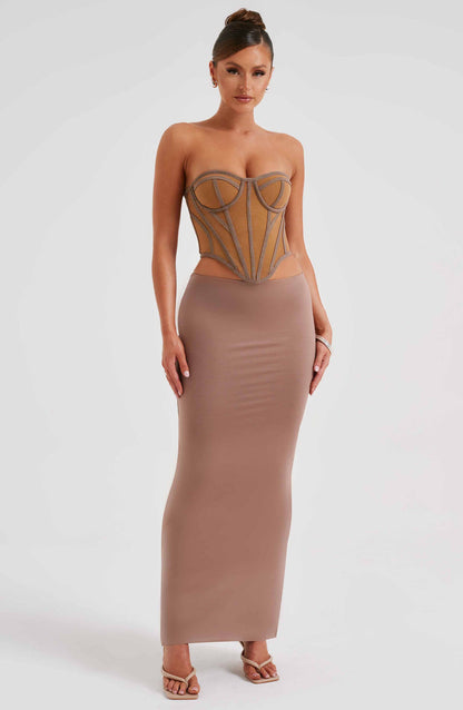 Astrid Maxi Skirt - Chocolate Skirt Babyboo Fashion Premium Exclusive Design