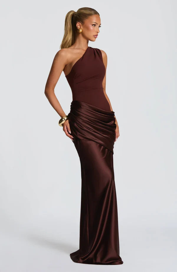 Azure Grace One-Shoulder Maxi Dress