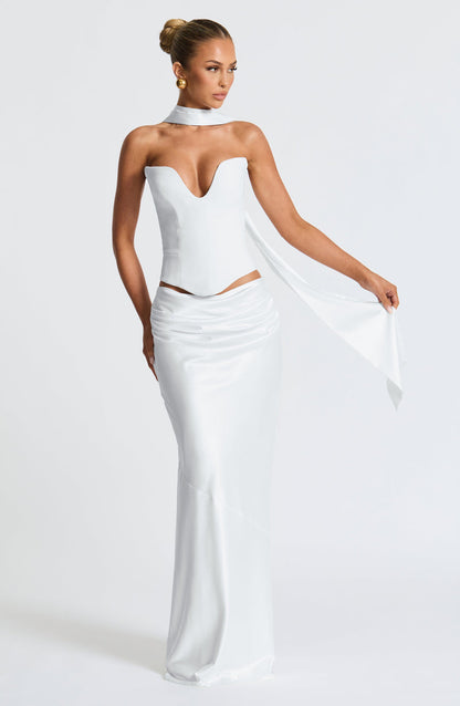 Bernadette Maxi Skirt - Ivory Skirt Babyboo Fashion Premium Exclusive Design