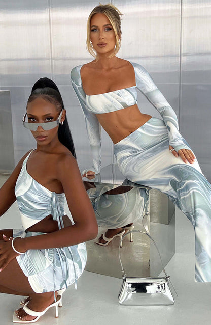 Blair Maxi Skirt - Grey Haze Print Skirt Babyboo Fashion Premium Exclusive Design
