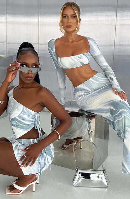 Blair Maxi Skirt - Grey Haze Print Skirt Babyboo Fashion Premium Exclusive Design
