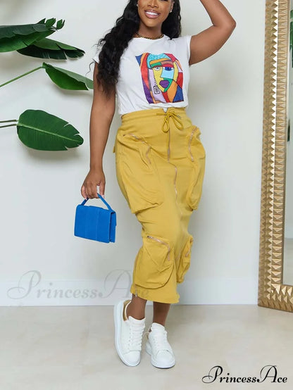 Cargo Pocket Graceful Micro Mini Skirt Skirts