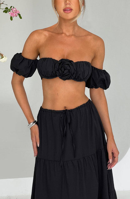 Carmen Top - Black Shirts & Tops Babyboo Fashion Premium Exclusive Design
