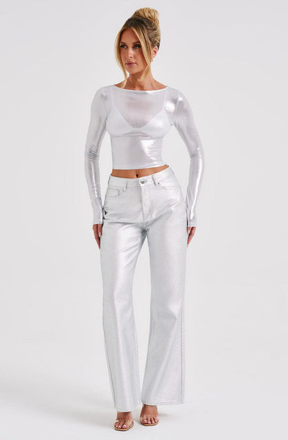 Cassidy Pant - Silver Pants Babyboo Fashion Premium Exclusive Design