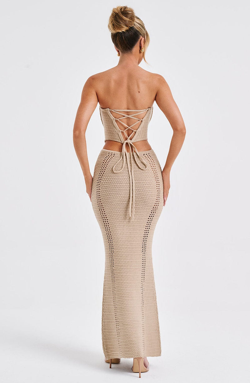 Chayenne Maxi Skirt - Beige Skirt Babyboo Fashion Premium Exclusive Design