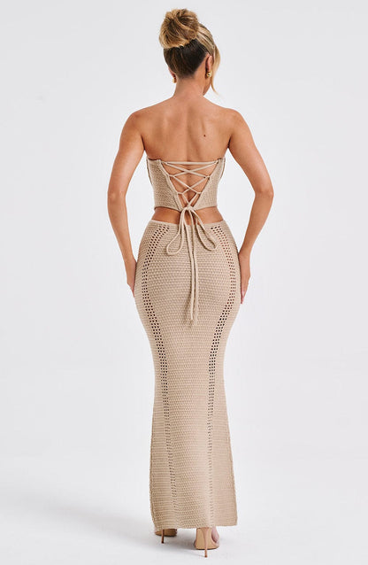 Chayenne Maxi Skirt - Beige Skirt Babyboo Fashion Premium Exclusive Design