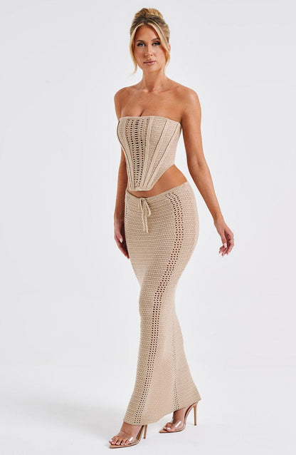 Chayenne Maxi Skirt - Beige Skirt Babyboo Fashion Premium Exclusive Design