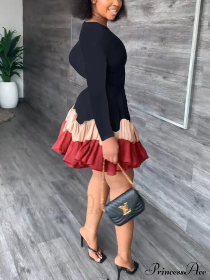 Color Block Reversible Trendy Knitted Boot Cuffs Dresses