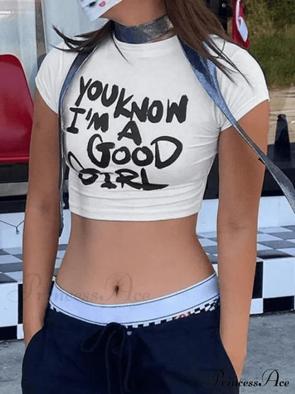 Contrast Short Sleeve Trendy Logo Graphic Oversized Tee Tops&Tees