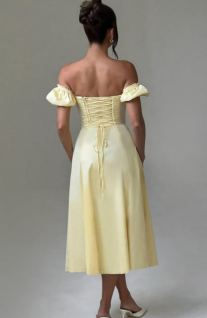 Courtney Midi Dress - Lemon Dress Babyboo Fashion Premium Exclusive Design