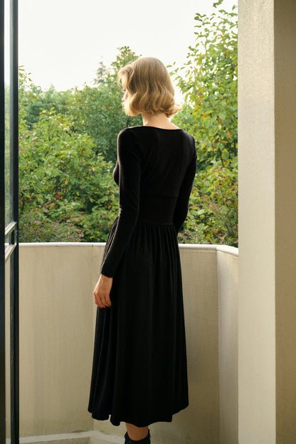 Cowl neck midi dress