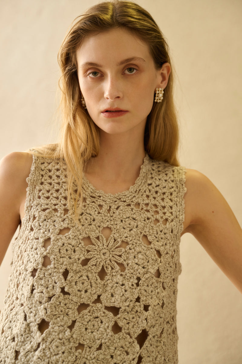 Crochet sleeveless top