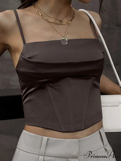Cropped Sequin Graceful Halter Corset Top