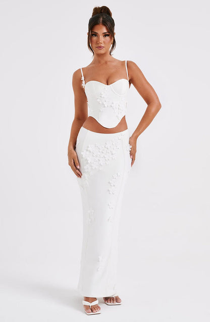 Dalary Maxi Skirt - White Skirt Babyboo Fashion Premium Exclusive Design