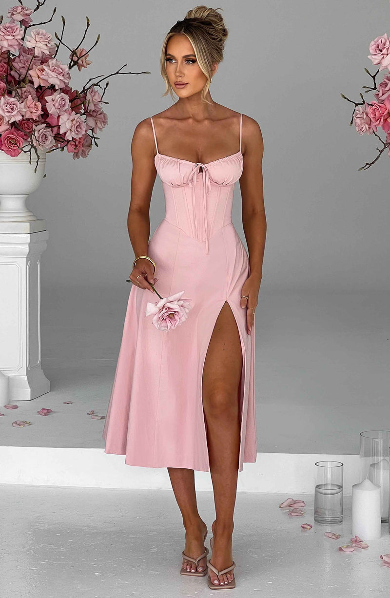 Deanna Midi Dress - Blush Dress Babyboo Fashion Premium Exclusive Design