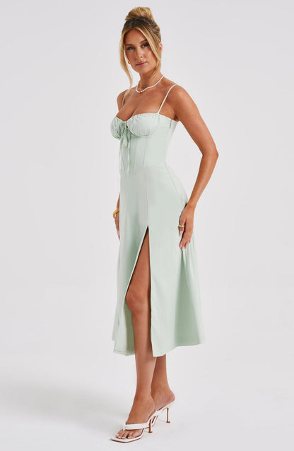 Deanna Midi Dress - Sage Dress Babyboo Fashion Premium Exclusive Design