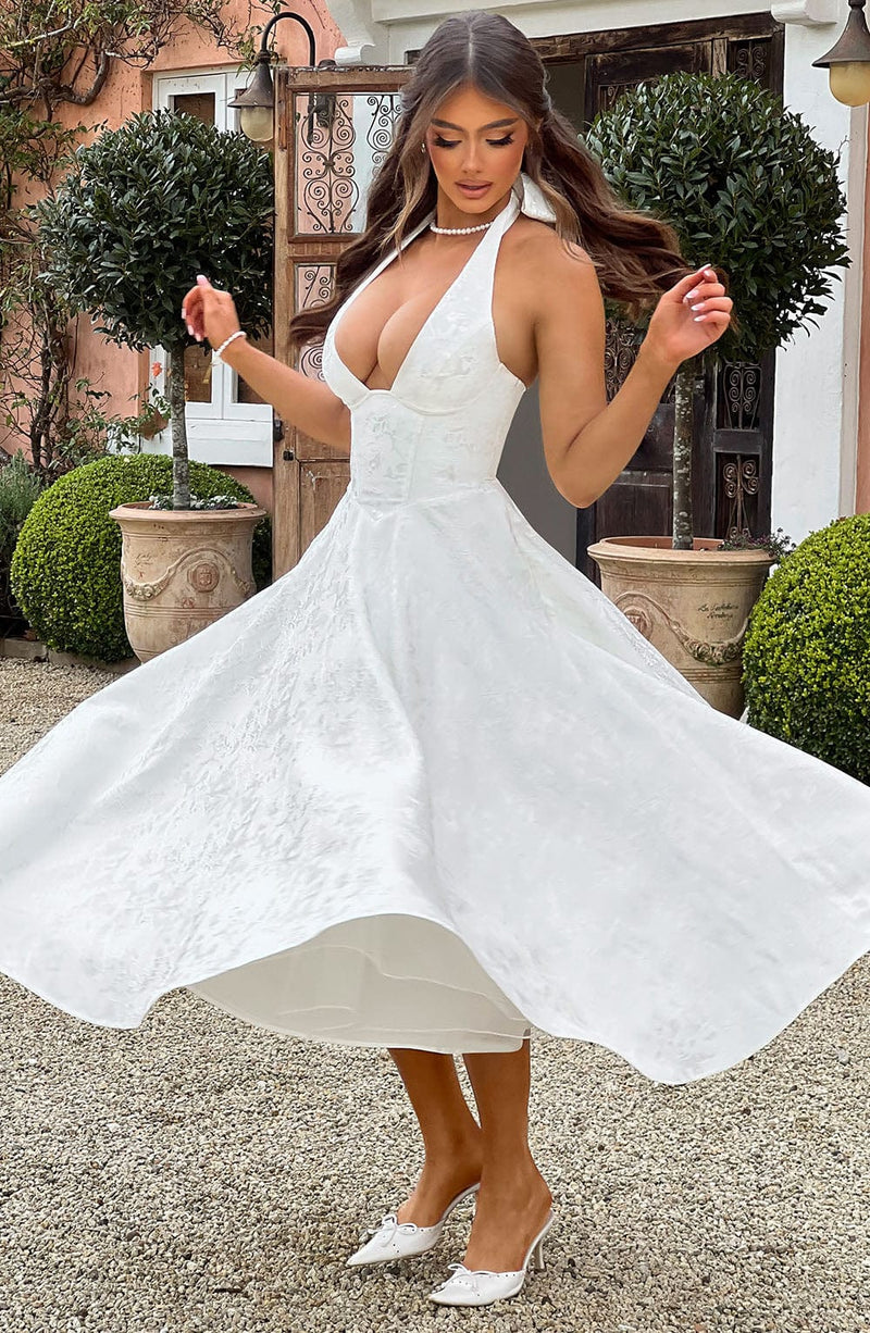 Effie Midi Dress - Ivory Dress Babyboo Fashion Premium Exclusive Design