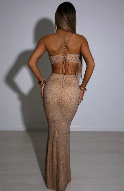 Eloise Maxi Skirt - Bronze Babyboo Fashion Premium Exclusive Design