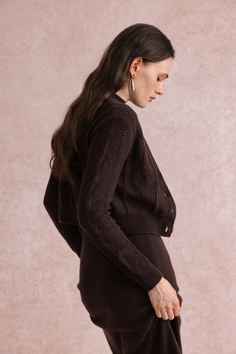 Fitted wool cardigan