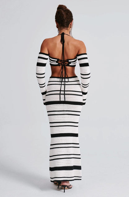 Georgia Maxi Skirt - Black/White Skirt Babyboo Fashion Premium Exclusive Design