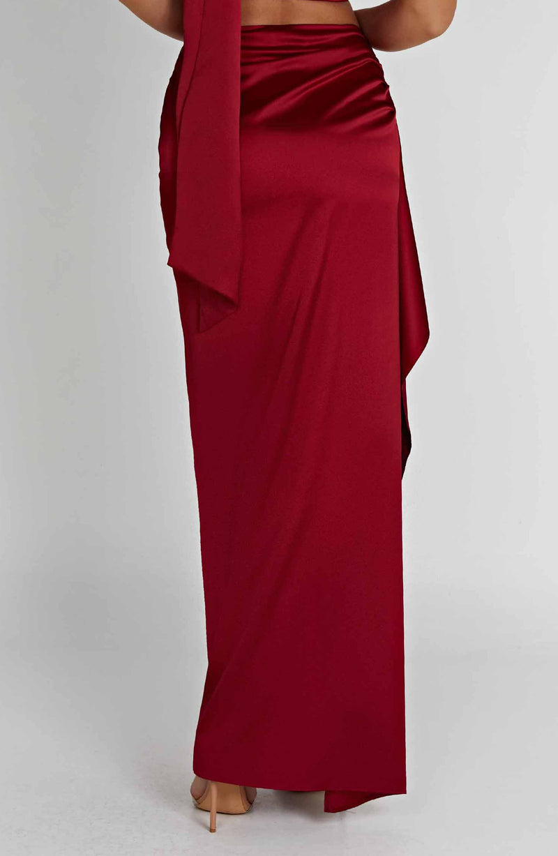 Halsey Maxi Skirt - Wine Skirt Babyboo Fashion Premium Exclusive Design