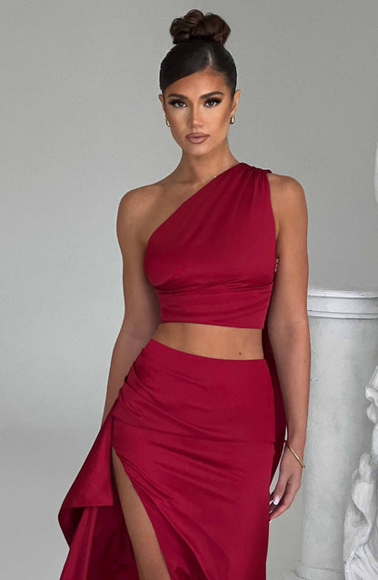 Halsey Top - Wine Tops Babyboo Fashion Premium Exclusive Design