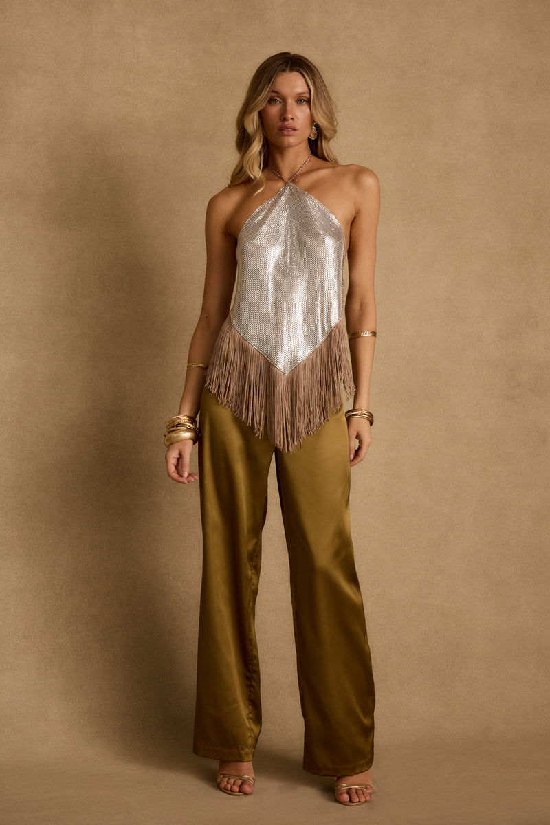 Haze Chainmail Fringe Halter Top
