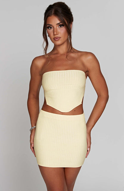 Jaz Mini Skirt - Lemon Skirt Babyboo Fashion Premium Exclusive Design