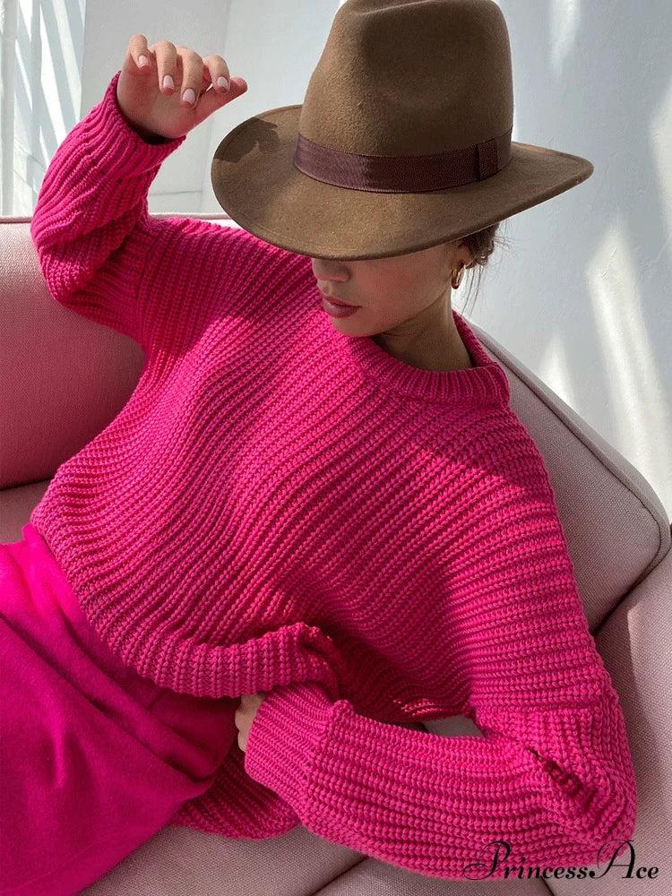 Knitted Solid Graceful Pocket Sweater Cardigan