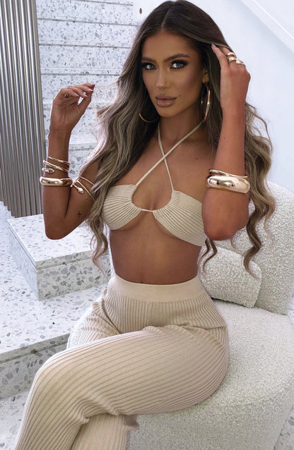 Kyana Crop - Beige Top Babyboo Fashion Premium Exclusive Design