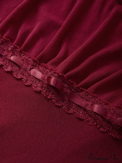 Lace Trim Graceful Strapless Corset Top Long Sleeves
