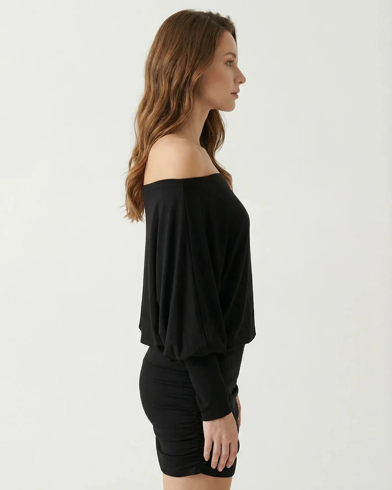 Élan Draped Off-Shoulder Mini Dress