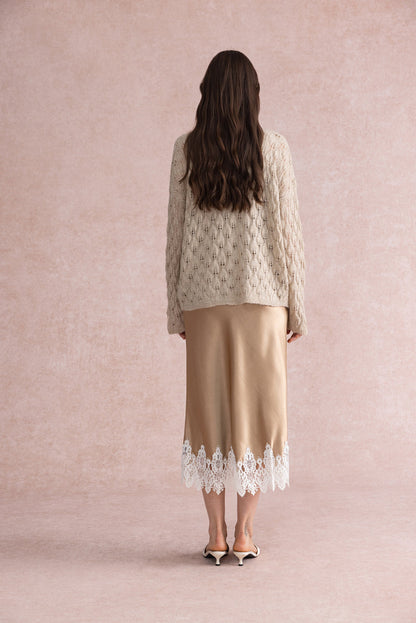 Leaf knit two-piece set