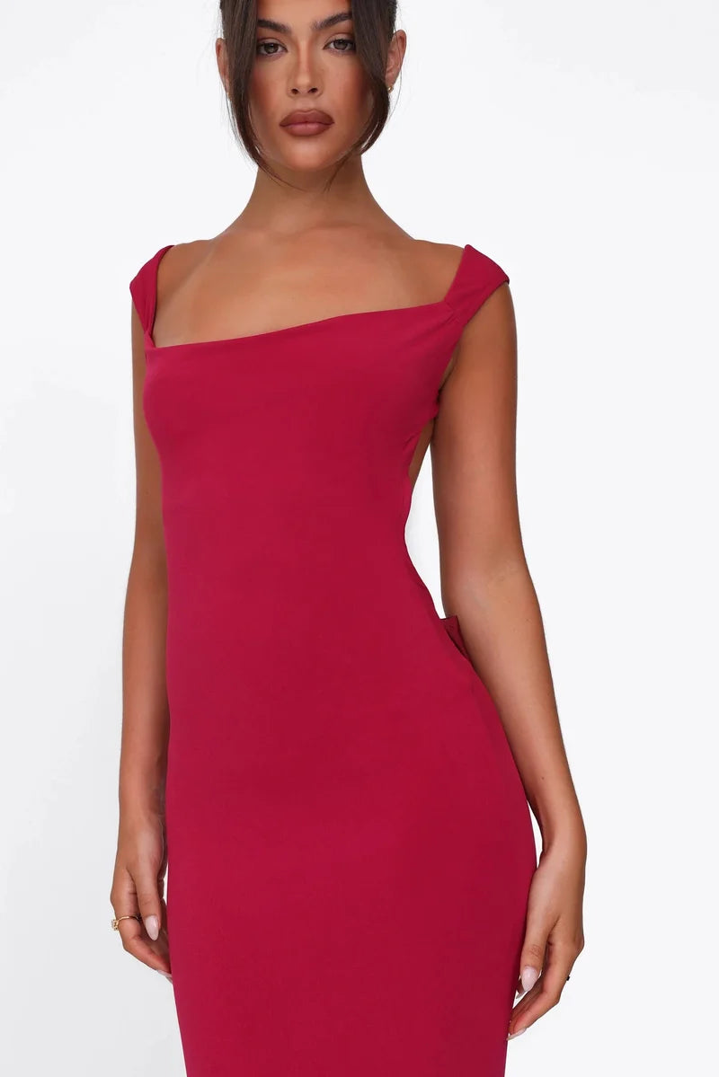 Élise Bow Backless Maxi Dress