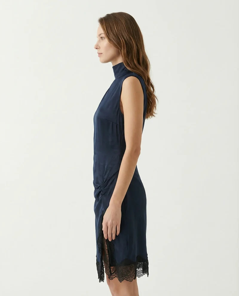 Élise Lace Trim Mini Dress