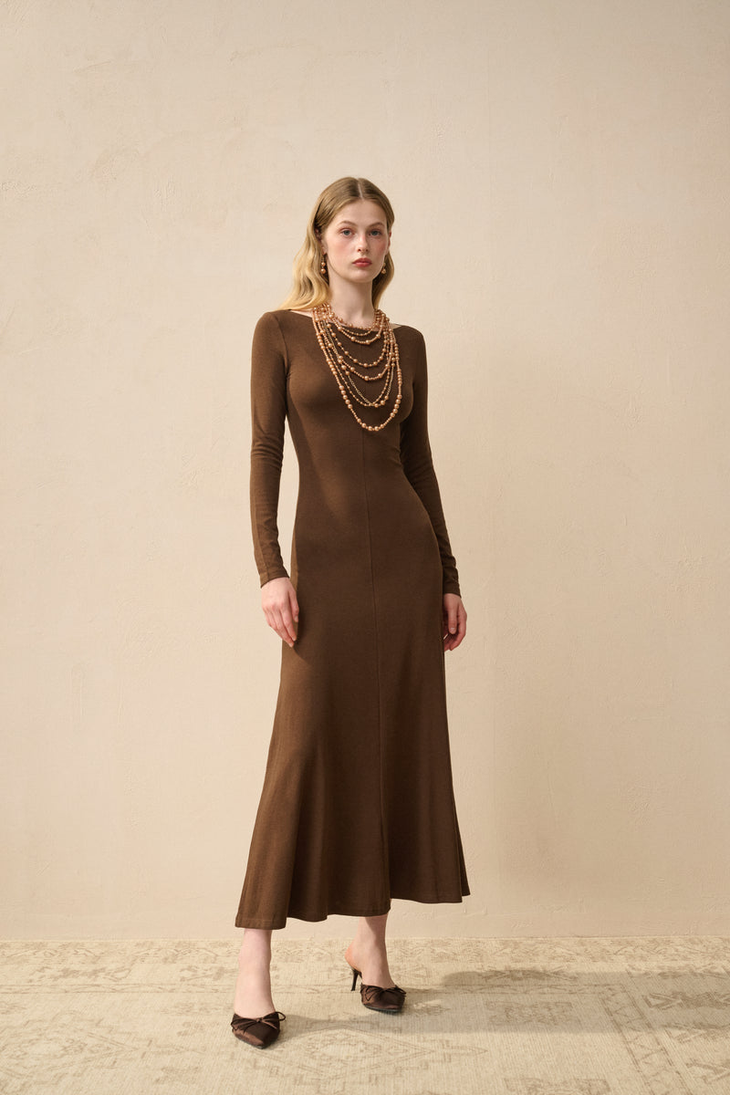 Long sleeve fit and flare dress