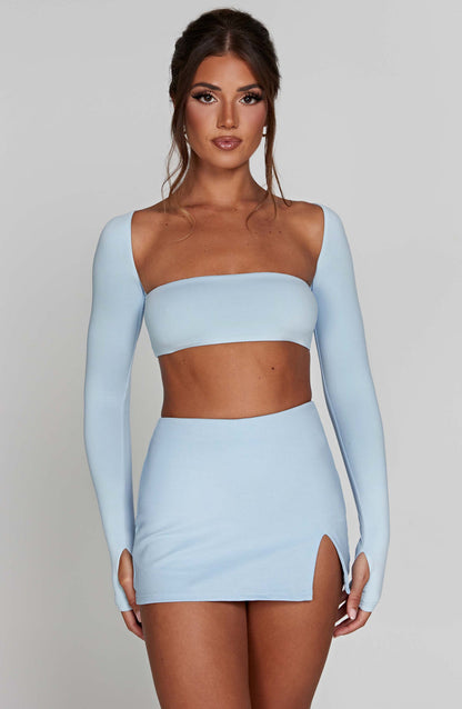 Lucianna Top - Baby Blue Tops Babyboo Fashion Premium Exclusive Design