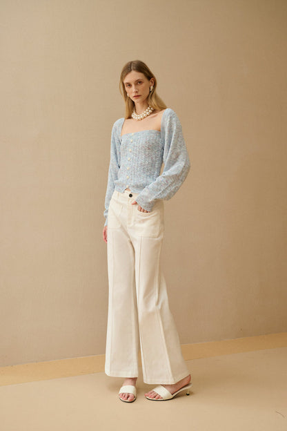 Mid-rise flared pants