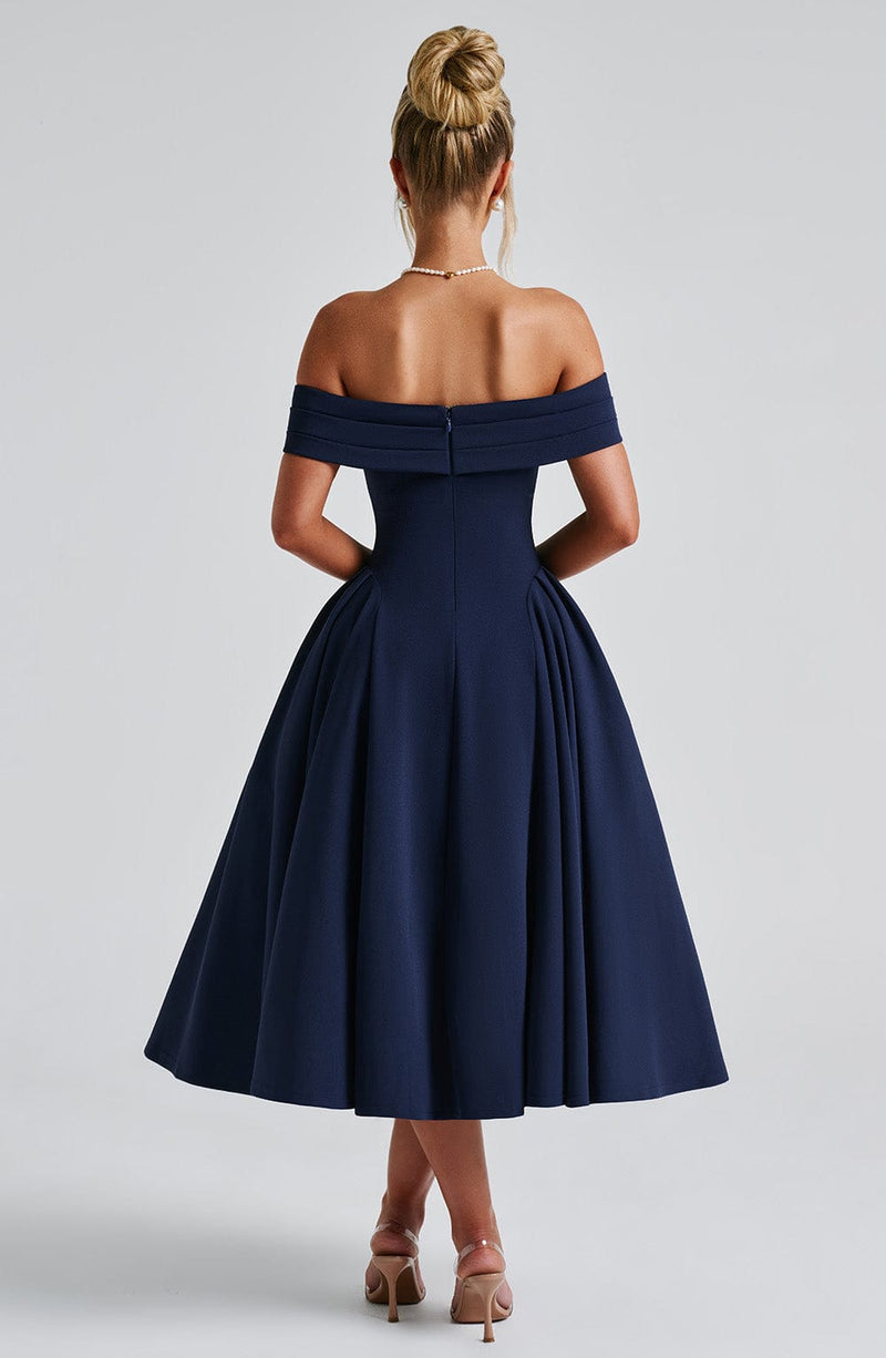 Miranda Midi Dress - Navy Dress Babyboo Fashion Premium Exclusive Design