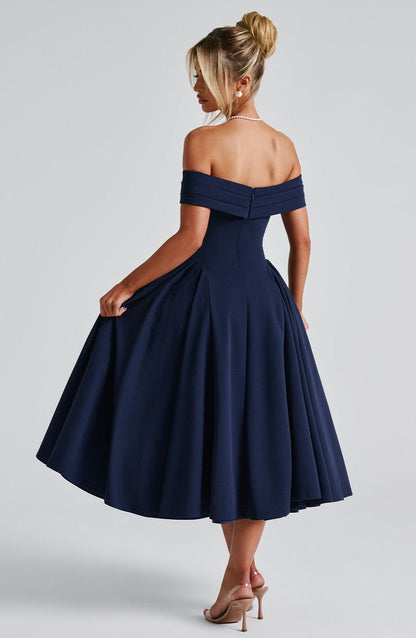Miranda Midi Dress - Navy Dress Babyboo Fashion Premium Exclusive Design