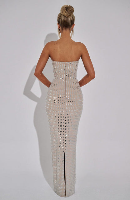 Neriah Maxi Dress - Nude Dress Babyboo Fashion Premium Exclusive Design