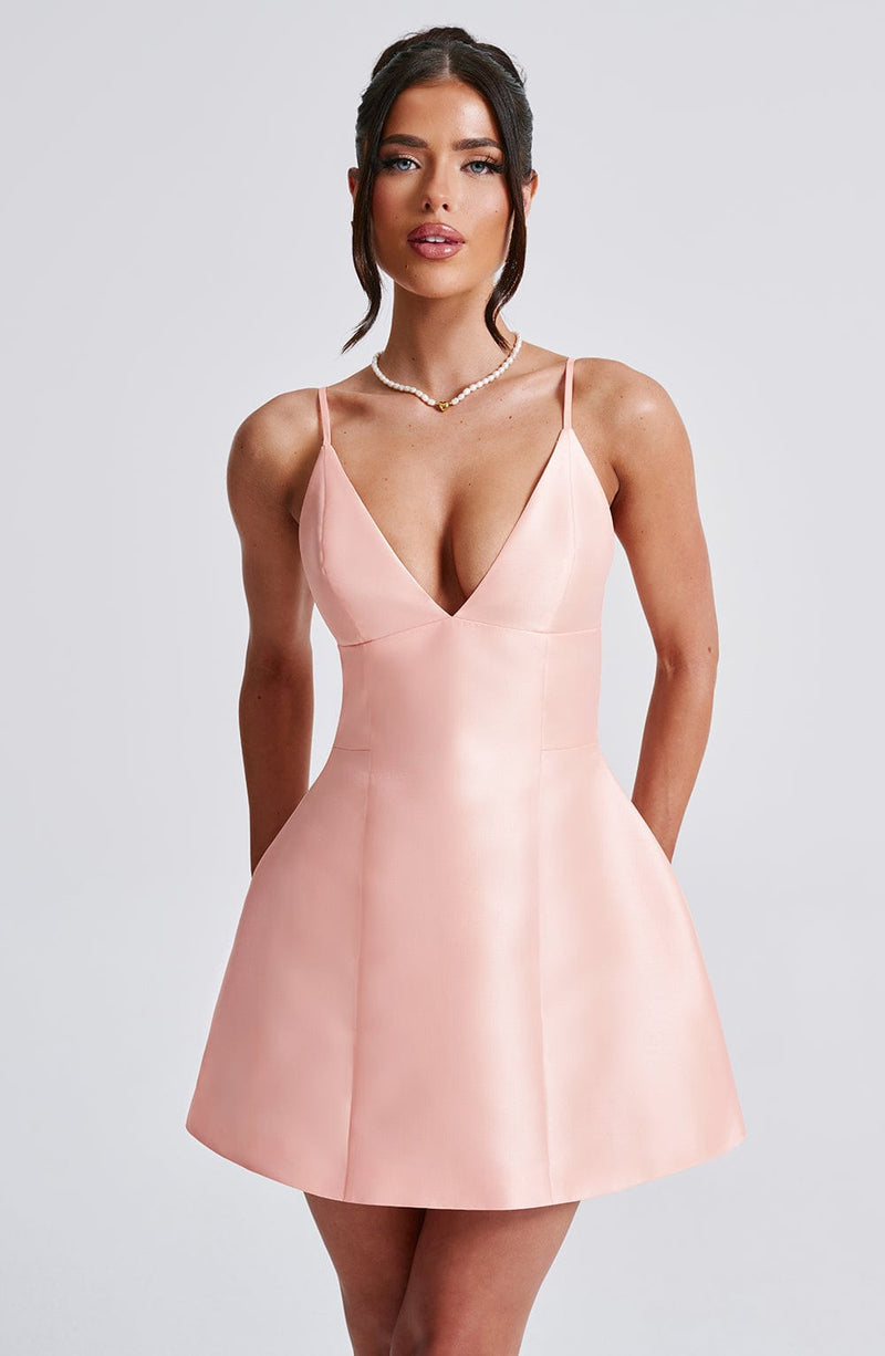 Nicole Mini Dress - Peach Dress Babyboo Fashion Premium Exclusive Design