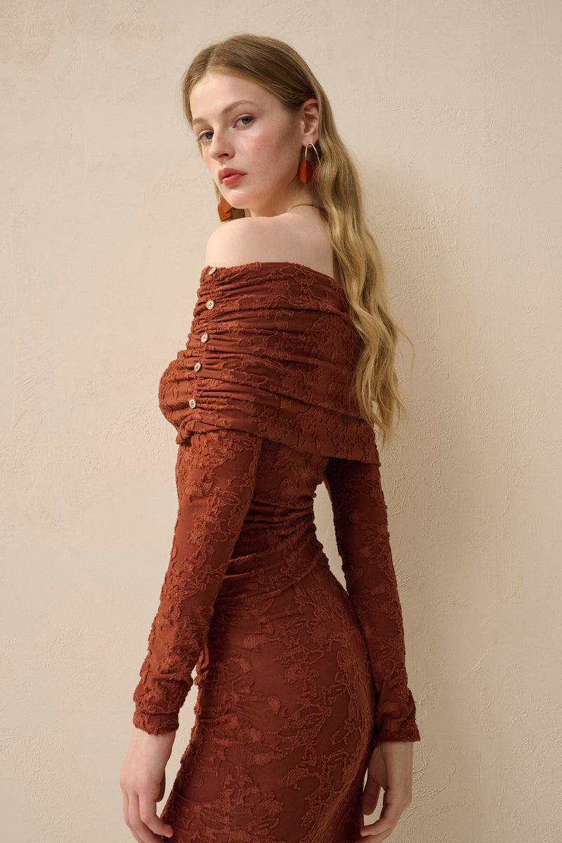 Off shoulder slim fit dress