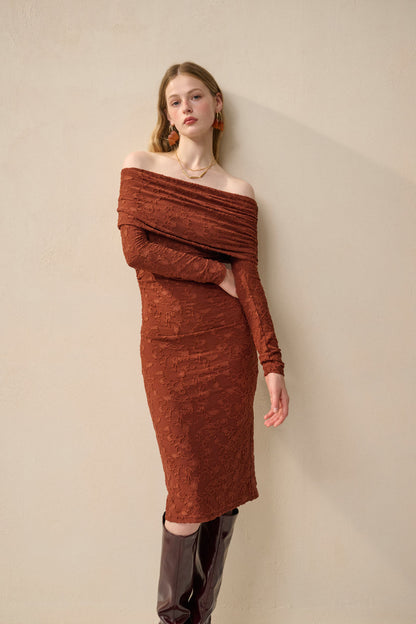 Off shoulder slim fit dress
