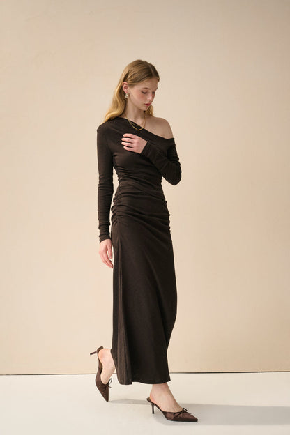 One shoulder long sleeve set
