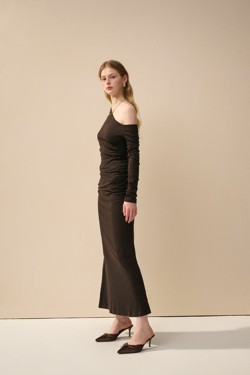 One shoulder long sleeve set